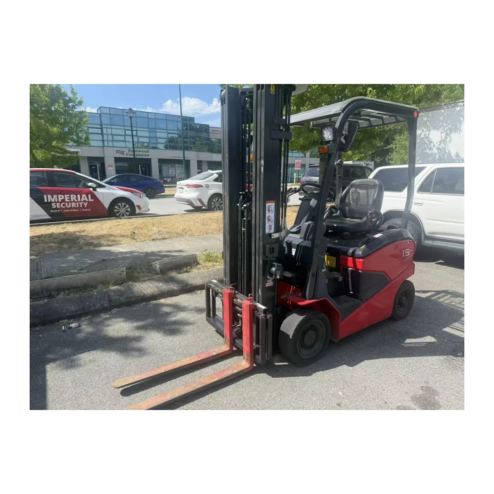 Nichiyu FB15PN-80-400SF 3,300 lb electric forklift, side view