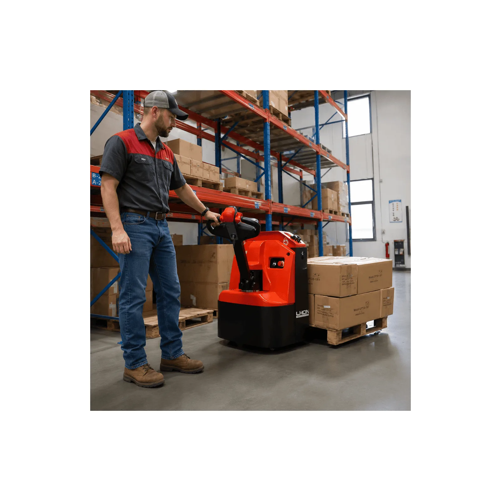 WPL202 Lithium-Ion Electric Pallet Jack with Load Backrest product view 2