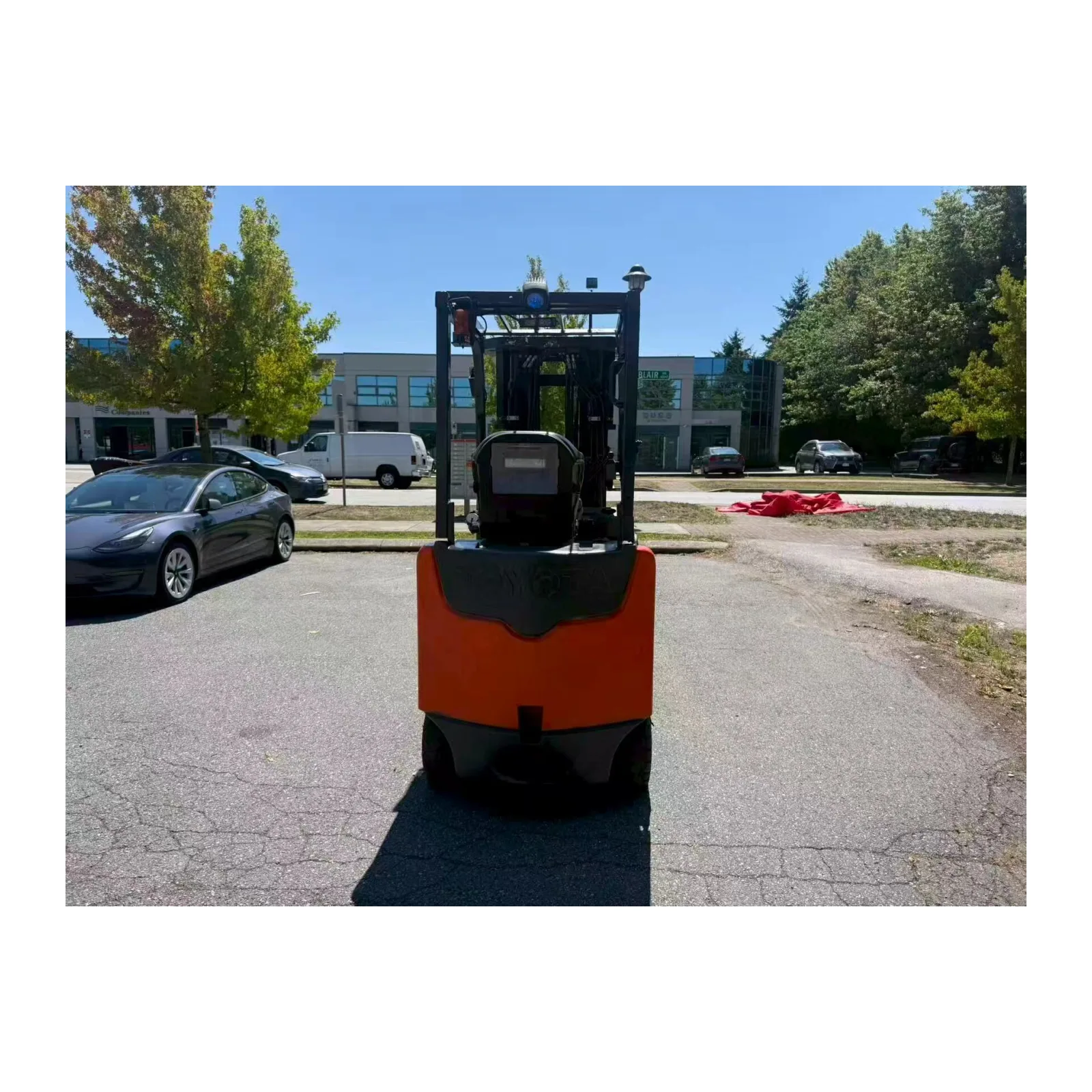 Toyota forklift, rear view