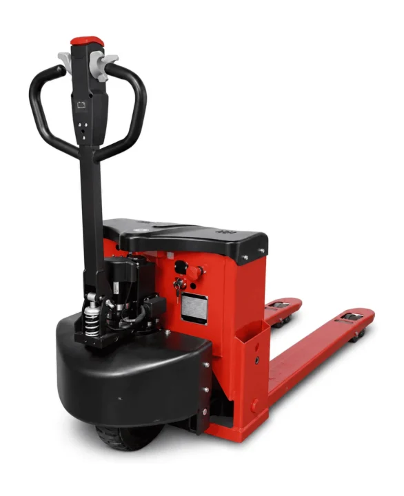 Raelon MN-01 electric pallet jack, rear three-quarter view